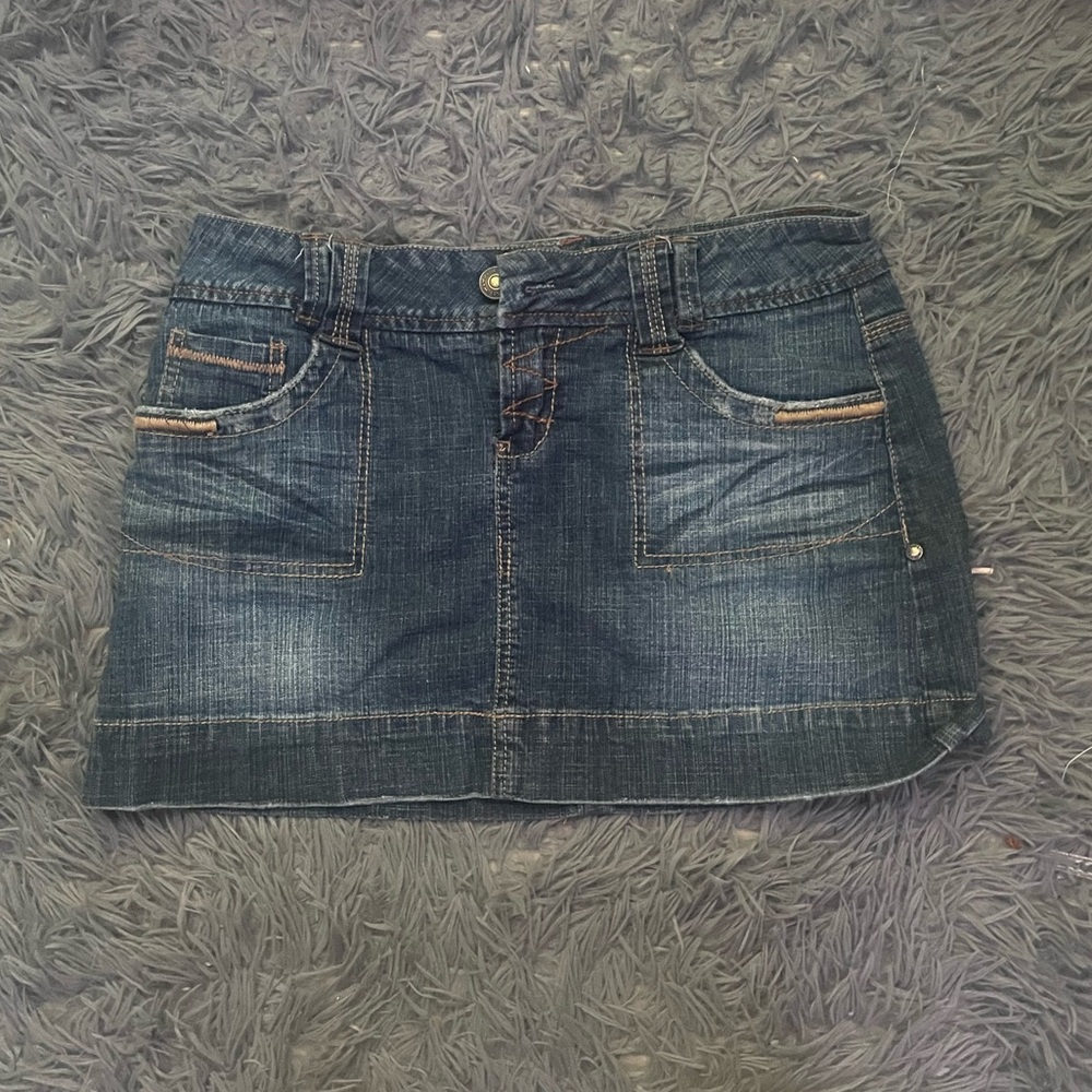 Denim skirt, dark blue, worn once